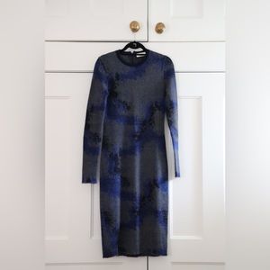 Ports 1961 cashmere blend pencil dress with long sleeves, zip back, fits sz 6/8